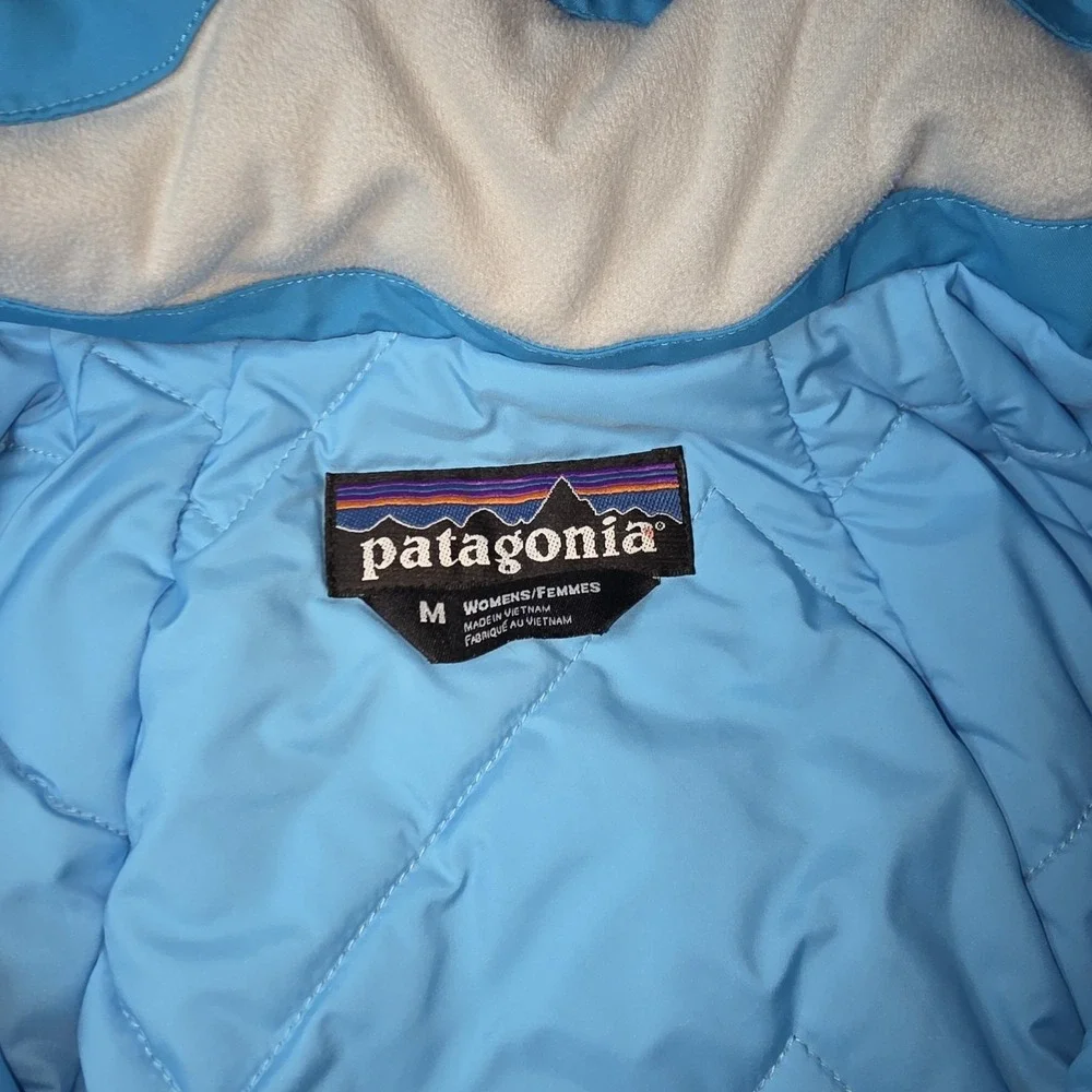 Patagonia Powder Bowl Jacket Womens Med Goretex Recco Ski Snow Blue 2‎ Layer